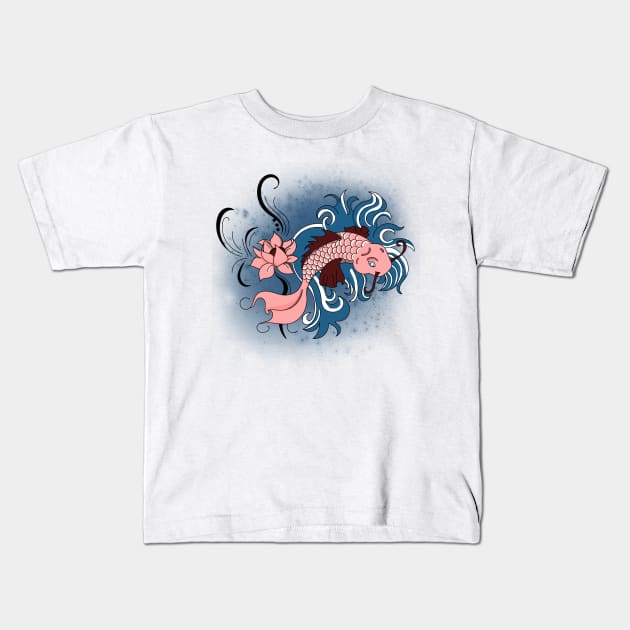 japanese fish Kids T-Shirt by Nongio94